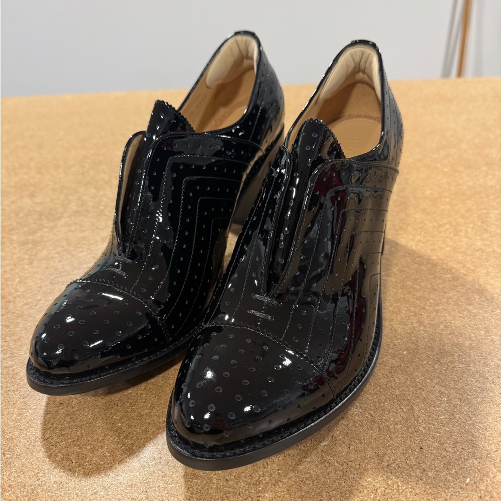 The Office of Angela Scott Miss Farrow High Heel Black Patent Leather